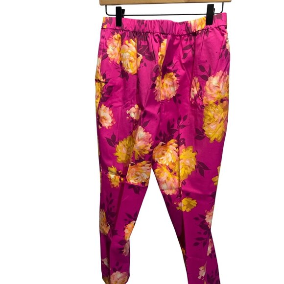Isaac Mizrahi Live Womens Floral Ankle Pants Size 12P Pink & Yellow - Picture 4 of 4
